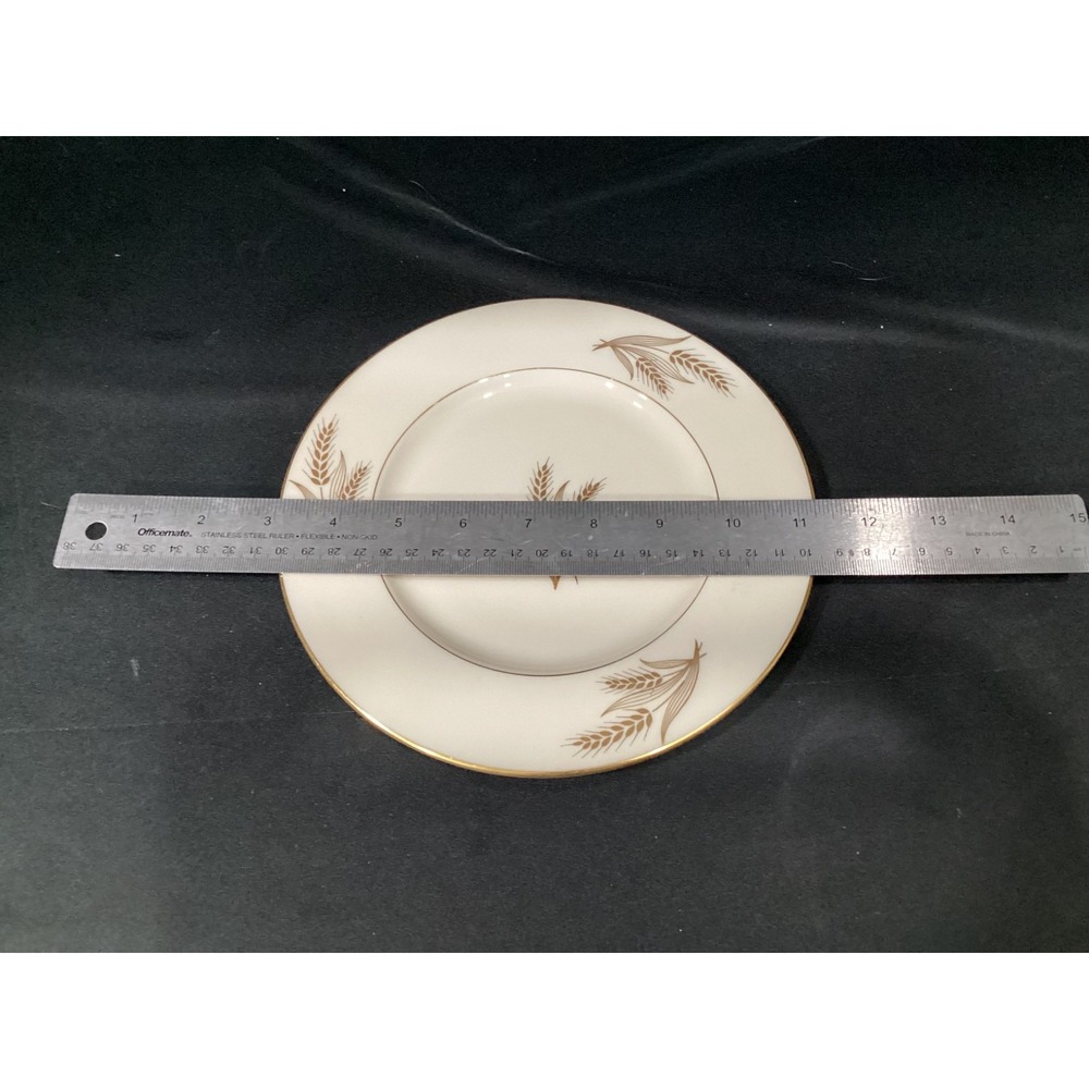 Lenox HARVEST Wheat Gold Cream 8 1/2" Salad Plates Made in USA Set of 4